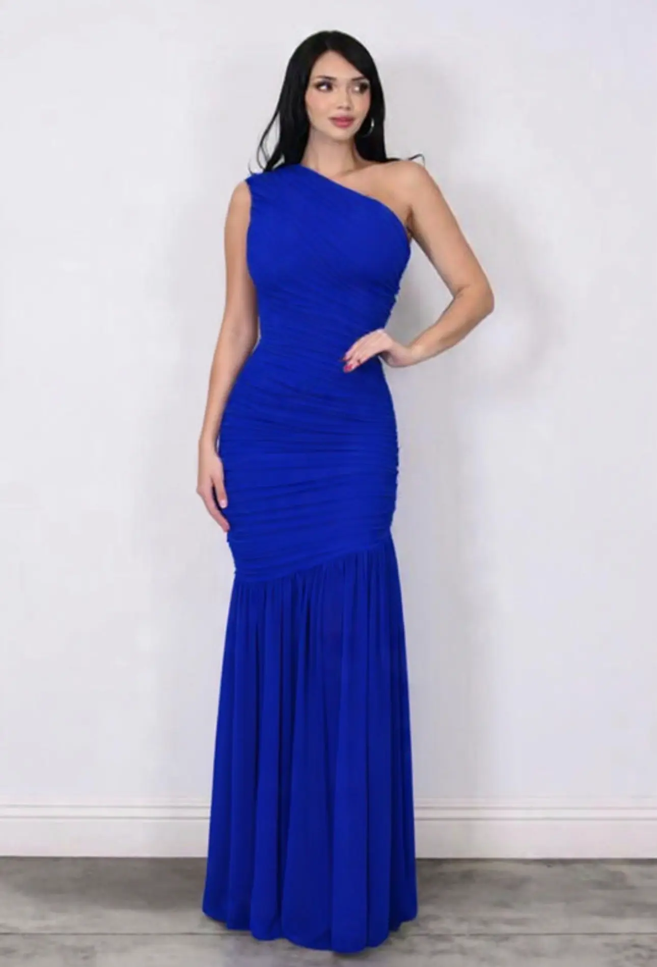 Vestido Asimétrico Mesh RoyalBlue