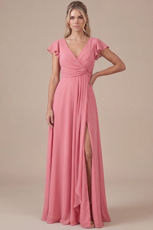 Vestido Largo Rosa Viejo