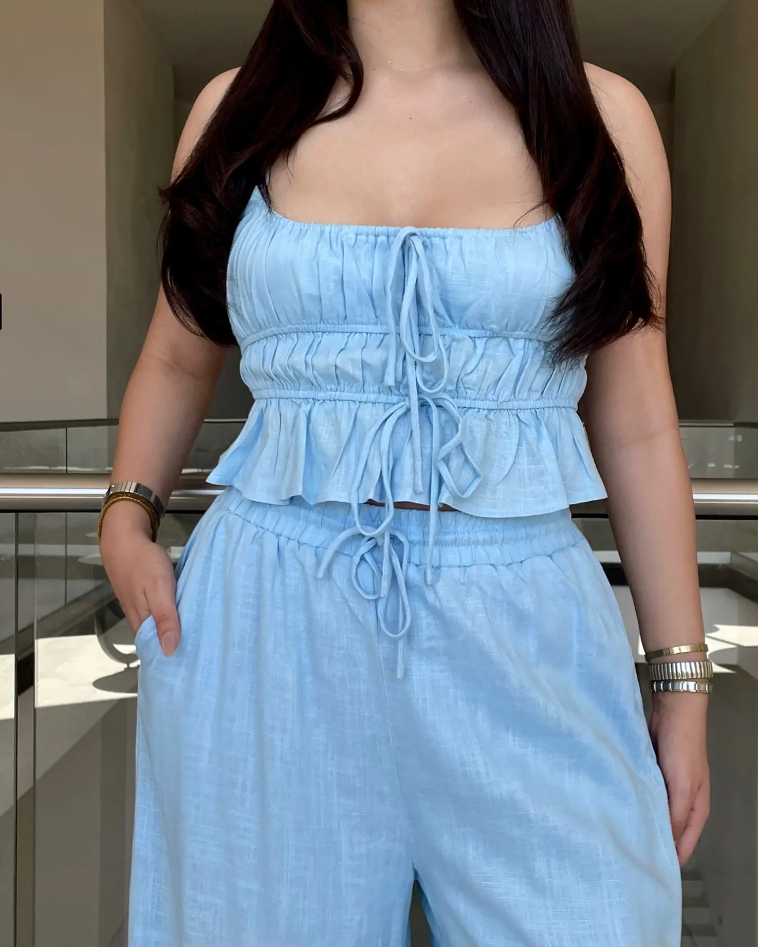 Set Pantalón y Blusa Baby Blue