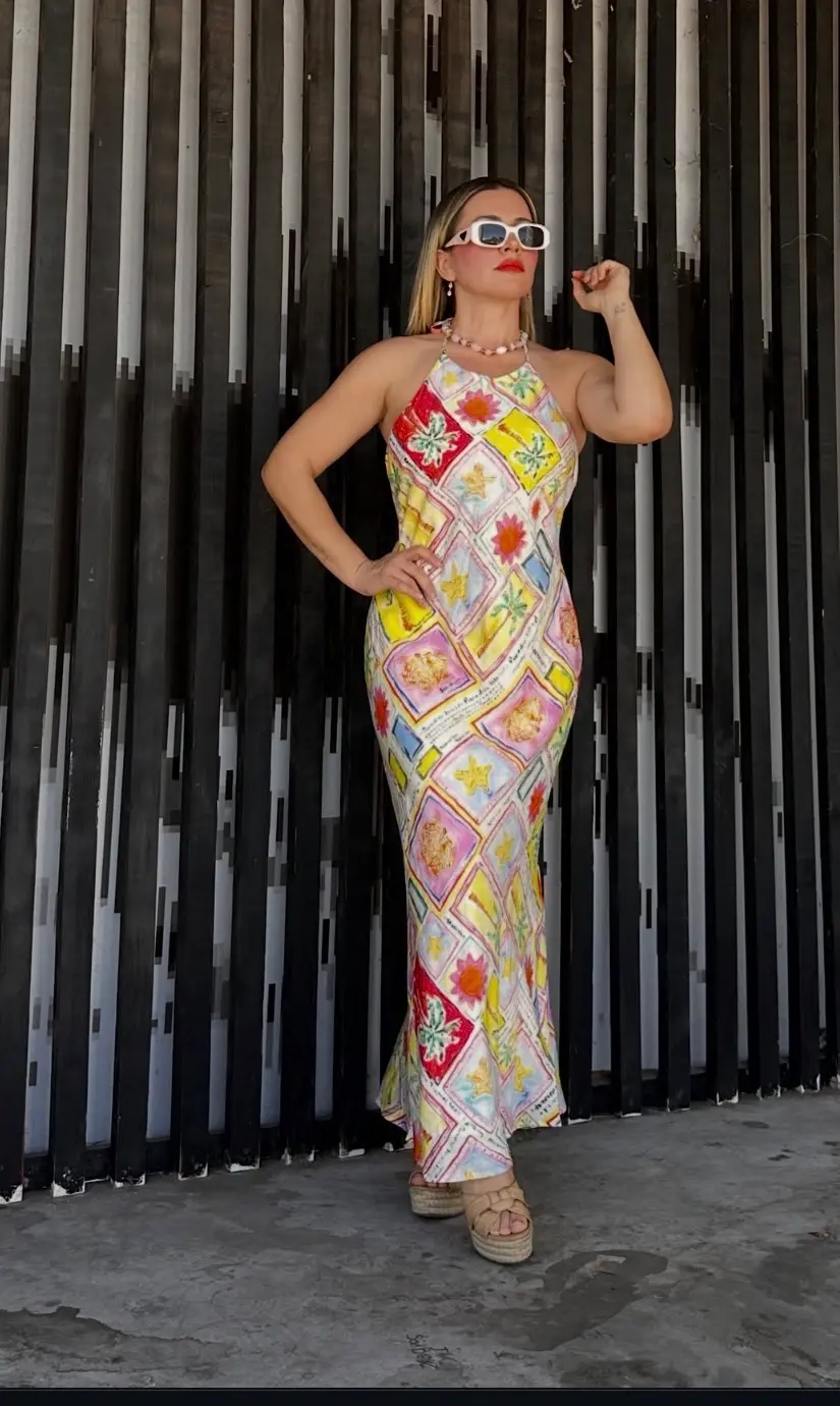 Vestido Largo Halter Multicolores