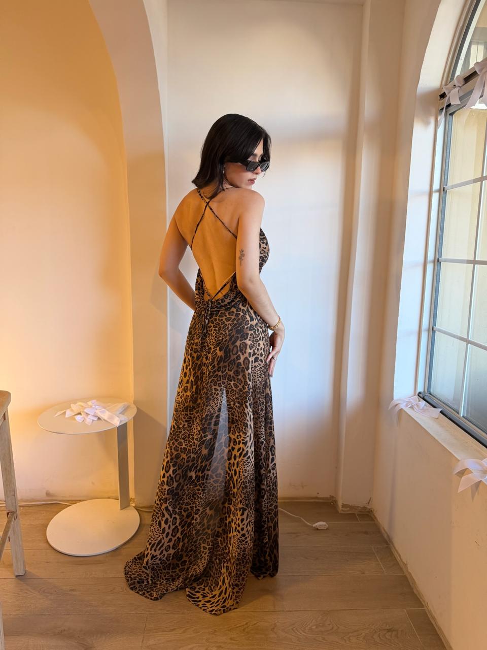 Vestido Animal Print Cafe