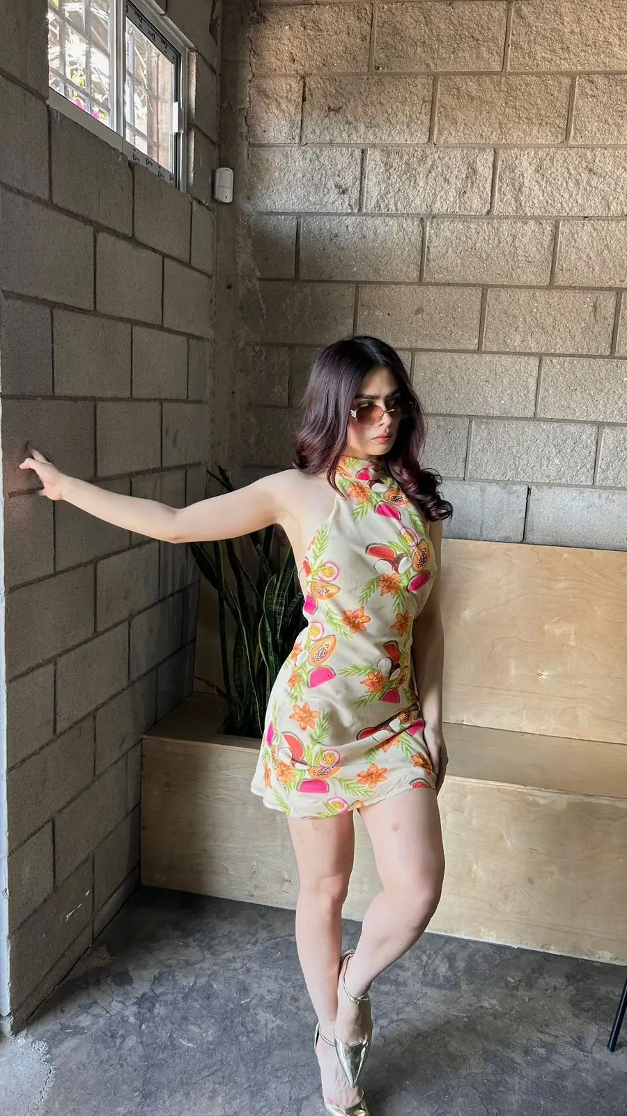 Vestido Mini Halter con Estampado