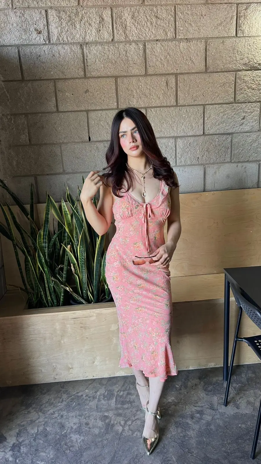 Vestido Midi Floral color Salmon