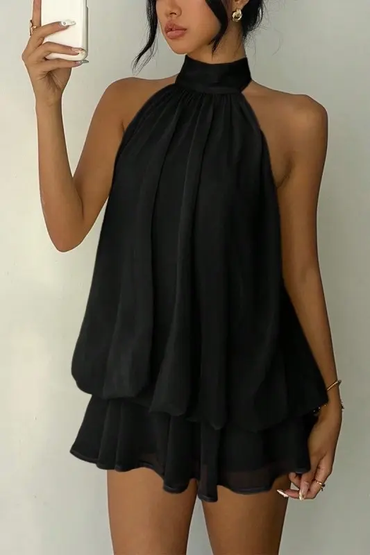 Vestido Mini Halter Negro