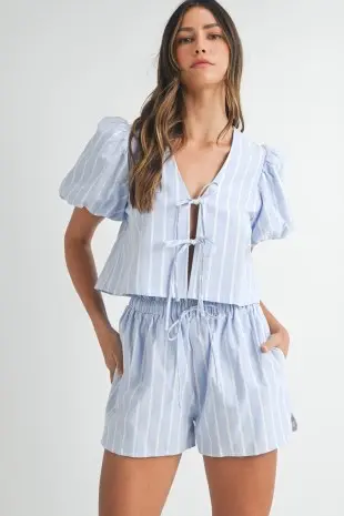 SET AZUL-SHORT BLUSA