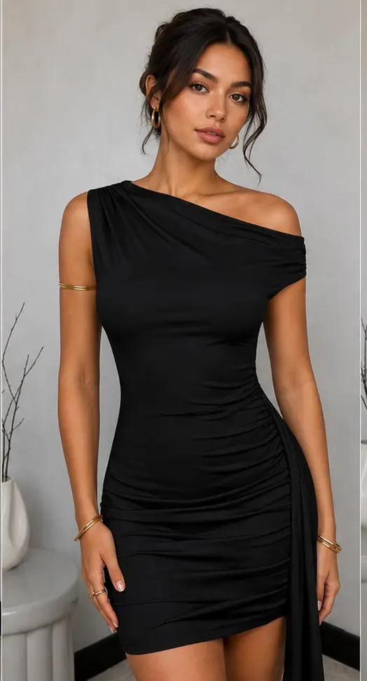 Vestido Asimétrico Negro