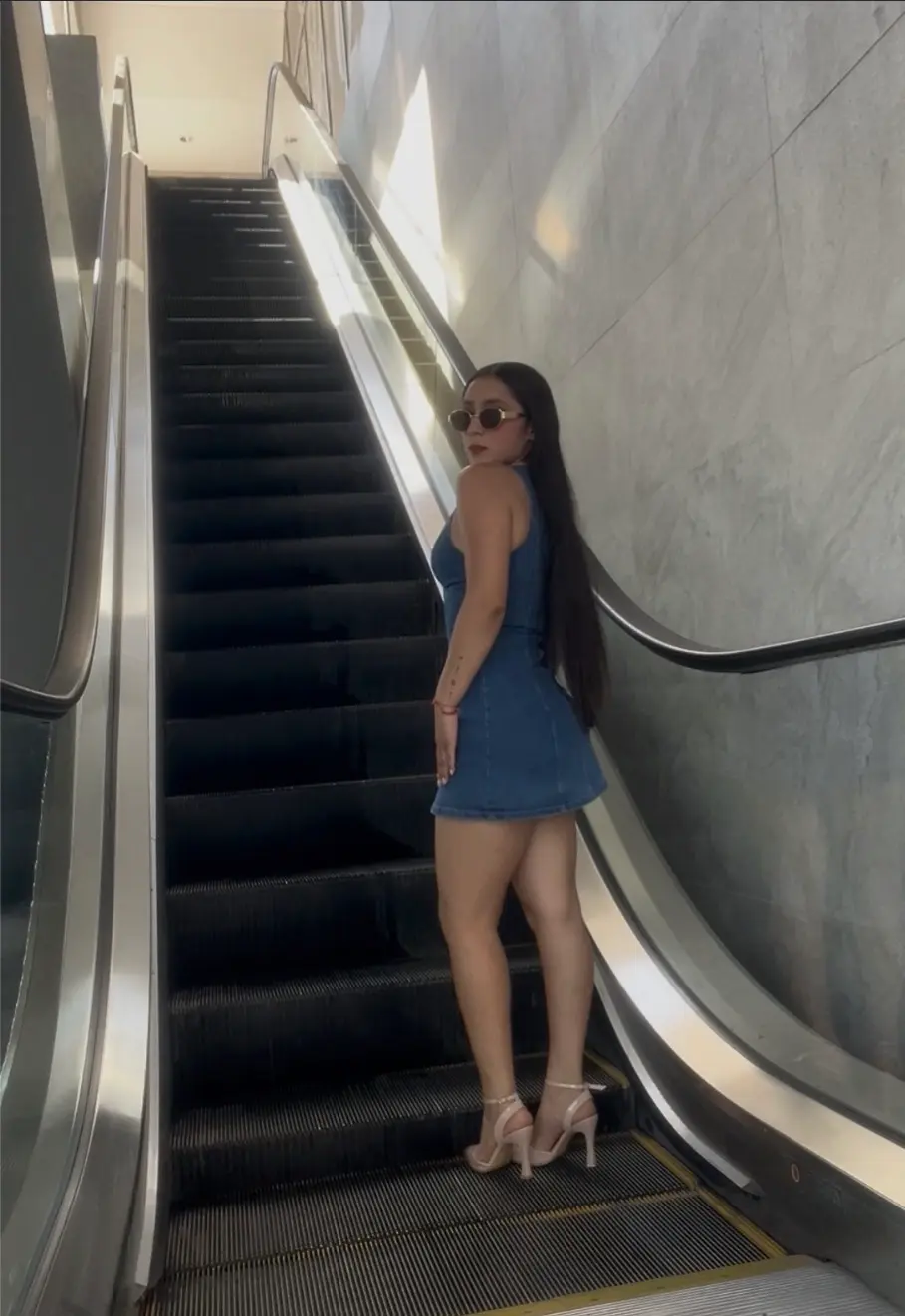 Vestido Denim Corto con Botones
