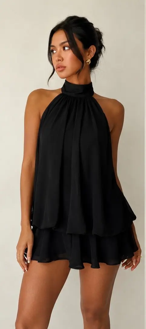 Vestido Mini Halter Negro