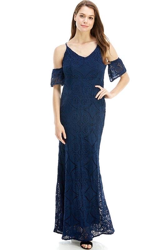 Vestido Azul Marino Encaje