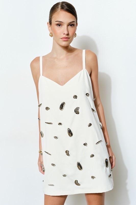 Vestido Pedrería Blanco