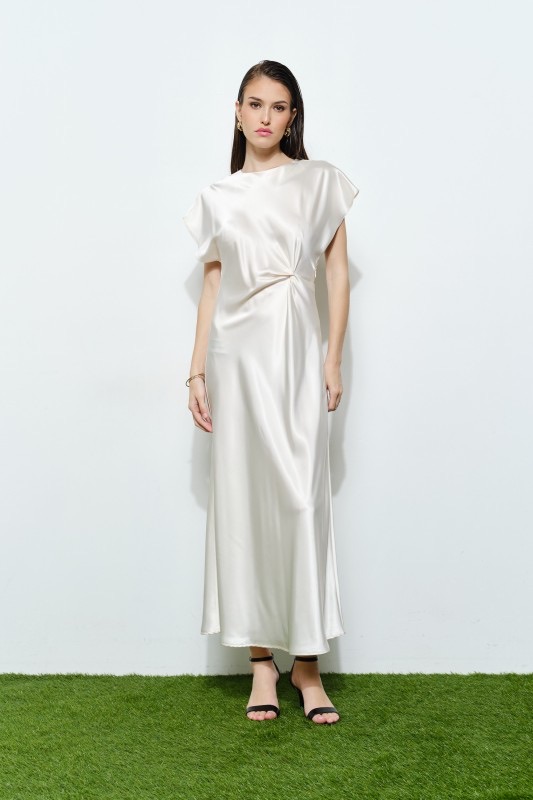 Vestido Midi de Satin Blanco