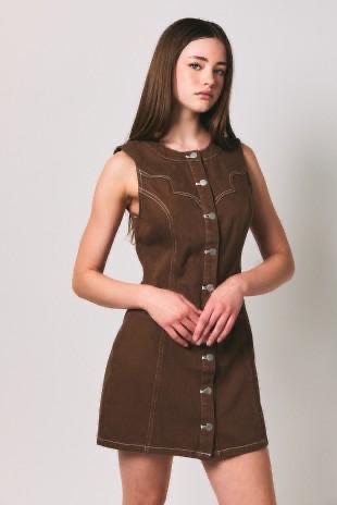 Vestido Mini Denim Chocolate Cowboy