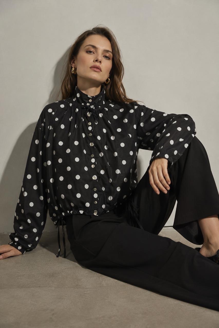 Bomber Jacket Polka Dots Negra