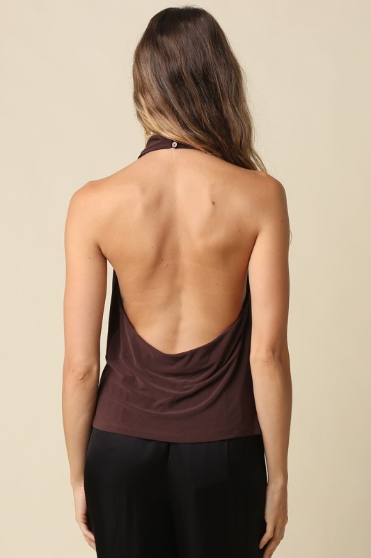 Blusa Halter Color Chocolate