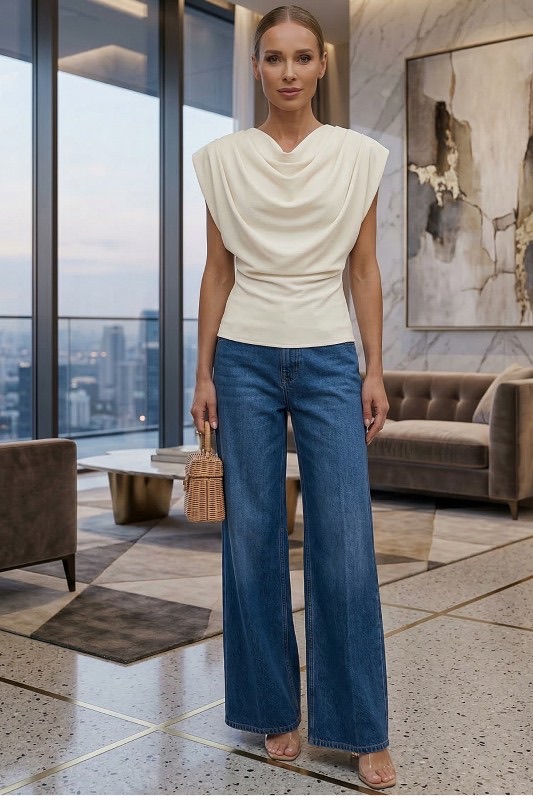 Blusa Blanca Asimétrica