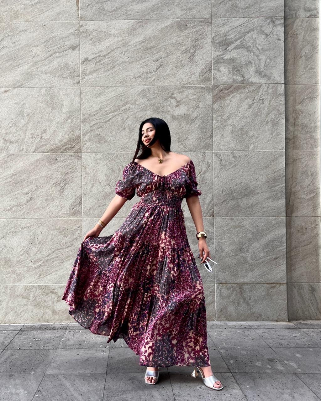 Vestido Maxi Flowy Violeta