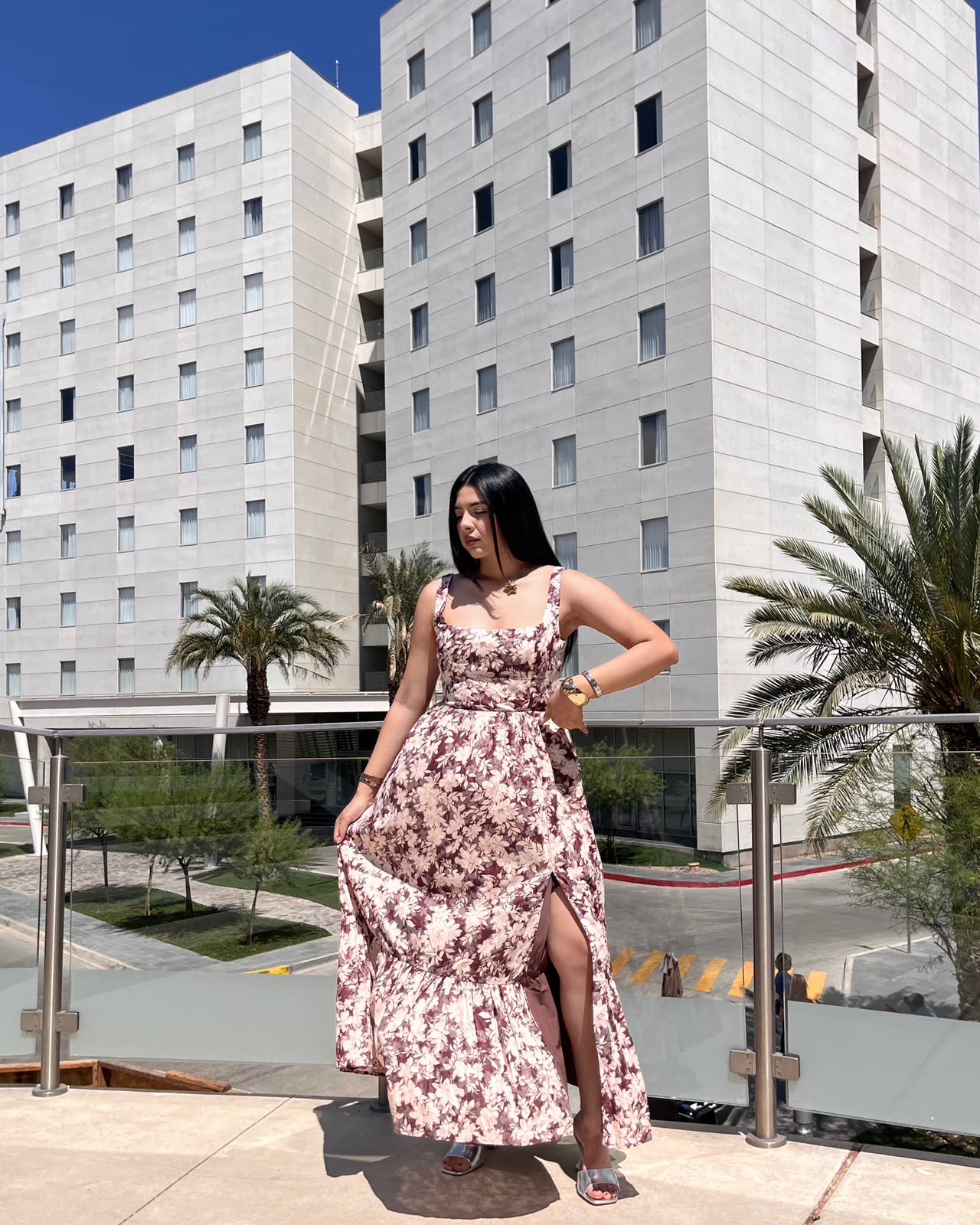 Vestido Maxi Flowy Cafe