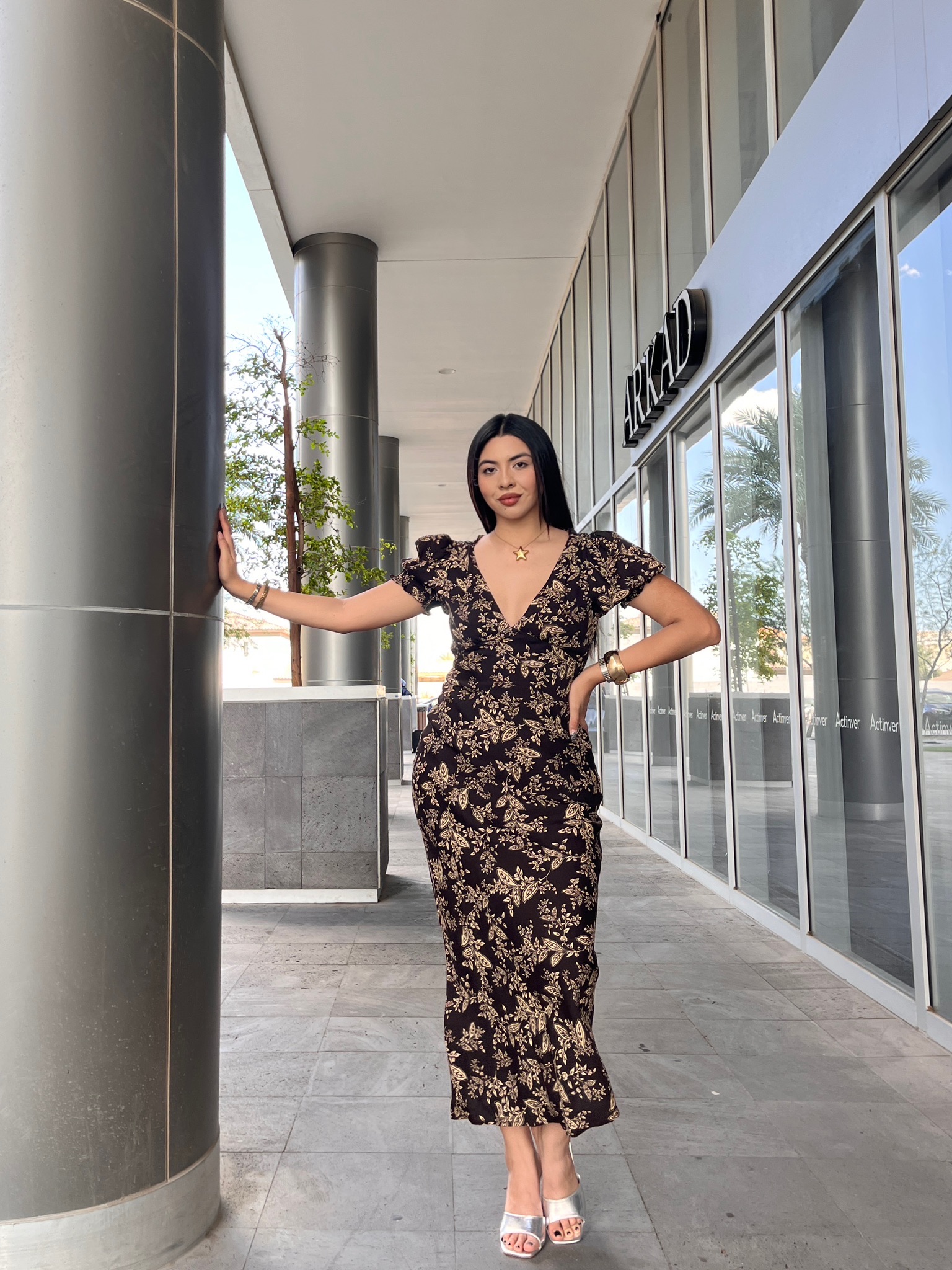Vestido Midi Flowy Color Chocolate