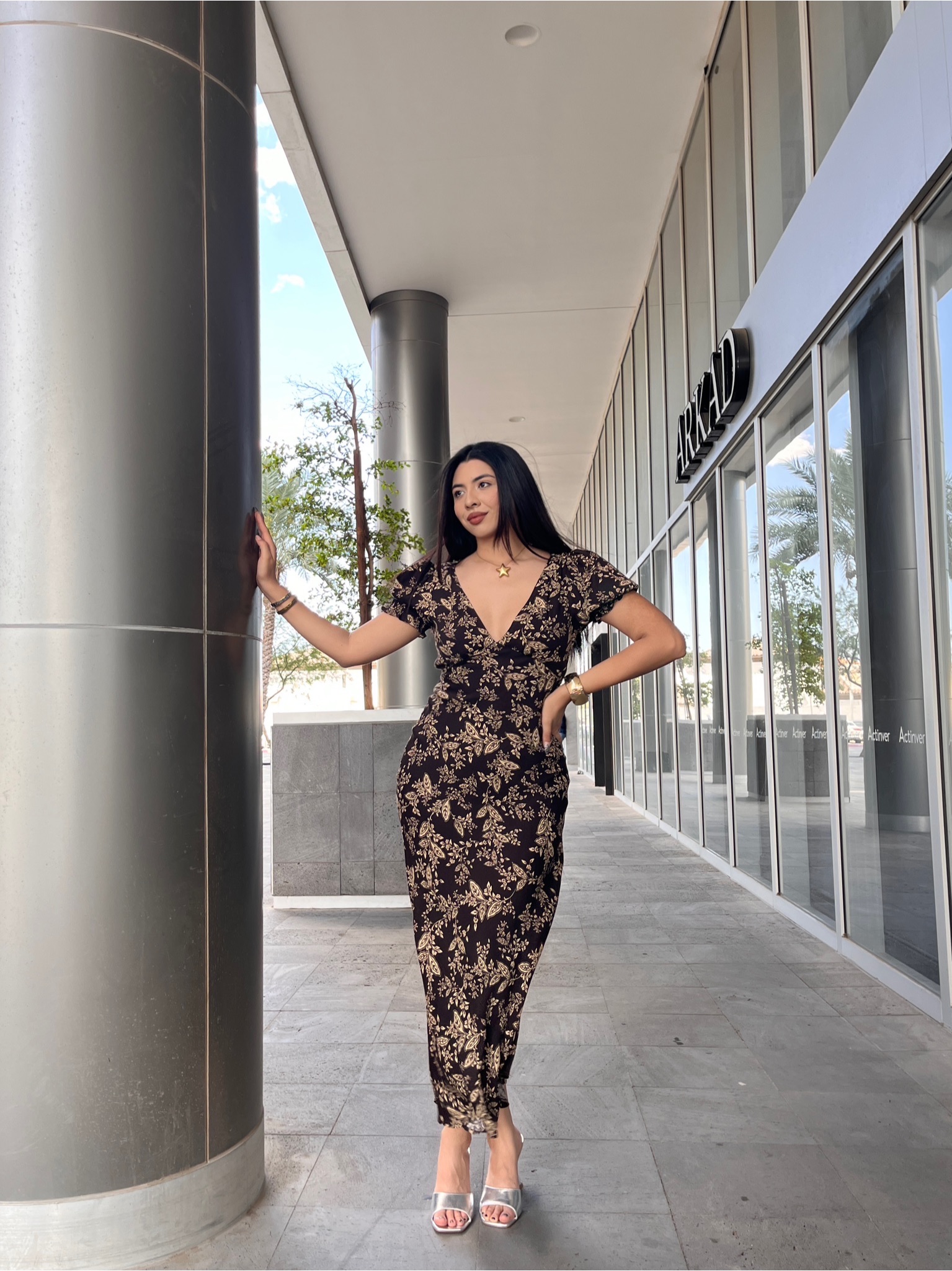 Vestido Midi Flowy Color Chocolate