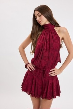 Romper Mini Halter BUrgundy