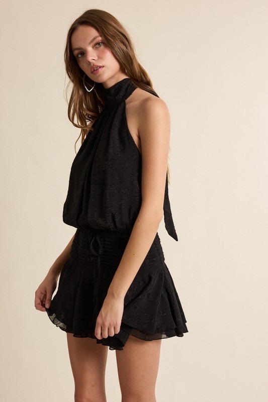 Romper Mini Halter Negro